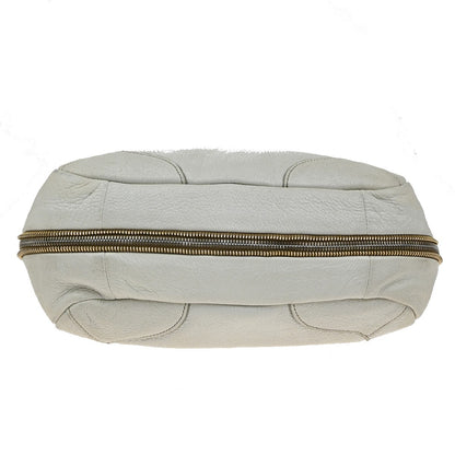 Prada Side Pocket Zip Hobo Vitello Daino, WHITE, LEATHER, Shoulder bag