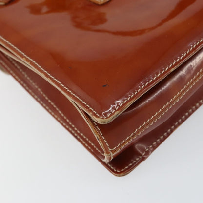 Salvatore Ferragamo Gancini handbag Patent leather, BROWN, PATENT_LEATHER, Handbag