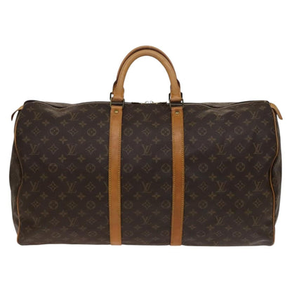 Louis Vuitton Keepall Bag Monogram Canvas, BROWN, CANVAS, Travel bag