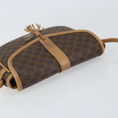 Celine Vintage Macadam Shoulder Bag Canvas and Leather, BROWN, CANVAS, Shoulder bag