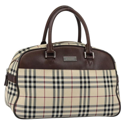 Burberry Nova Check Bowling Bag Canvas, BEIGE, NYLON, Handbag