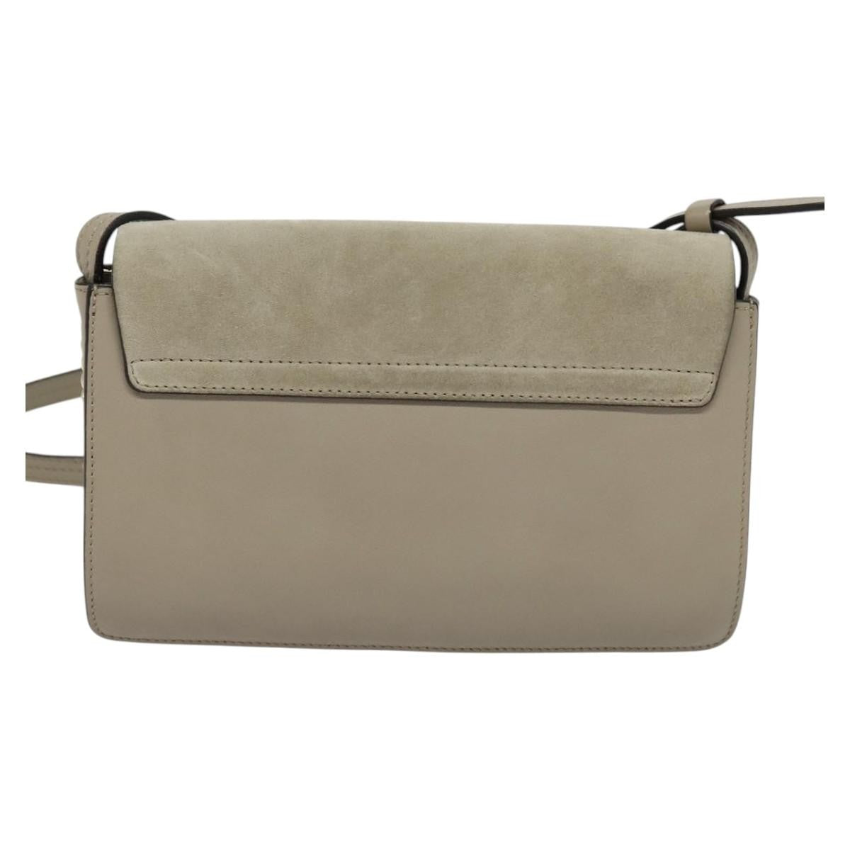 Chloe Faye Shoulder Bag Leather and Suede, GRAY, LEATHER, Shoulder bag
