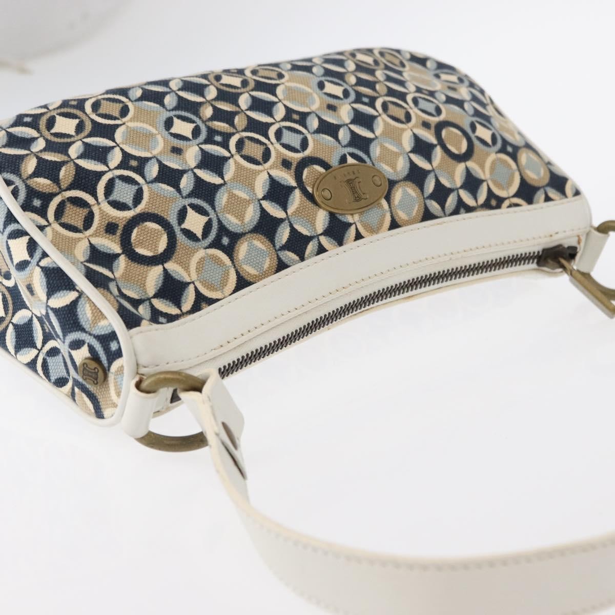 Celine Vintage Pochette Shoulder Bag Canvas, NAVY, CANVAS, Clutche & pouche