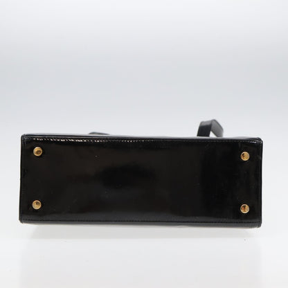 Salvatore Ferragamo Vala Shoulder Bag Patent Leather, BLACK, PATENT_LEATHER, Shoulder bag