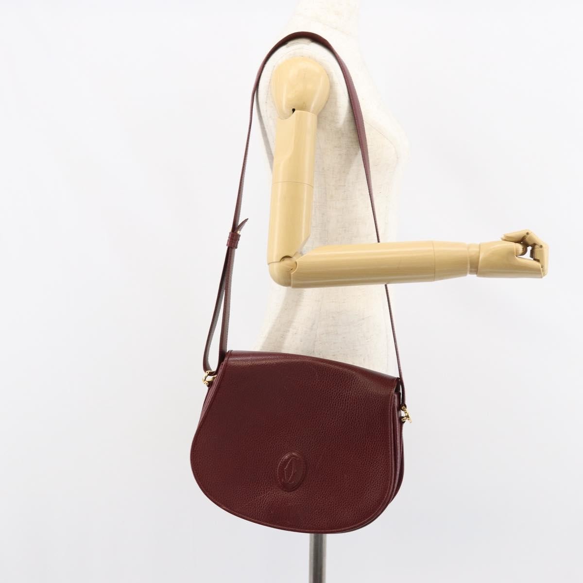 cartier Must de Cartier Shoulder Bag Leather, BURGUNDY, LEATHER, Shoulder bag