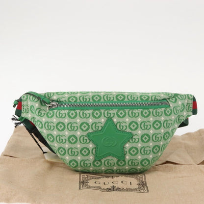 Gucci Waist Pouch Belt Bag GG Canvas, GREEN, CANVAS, Clutche & pouche