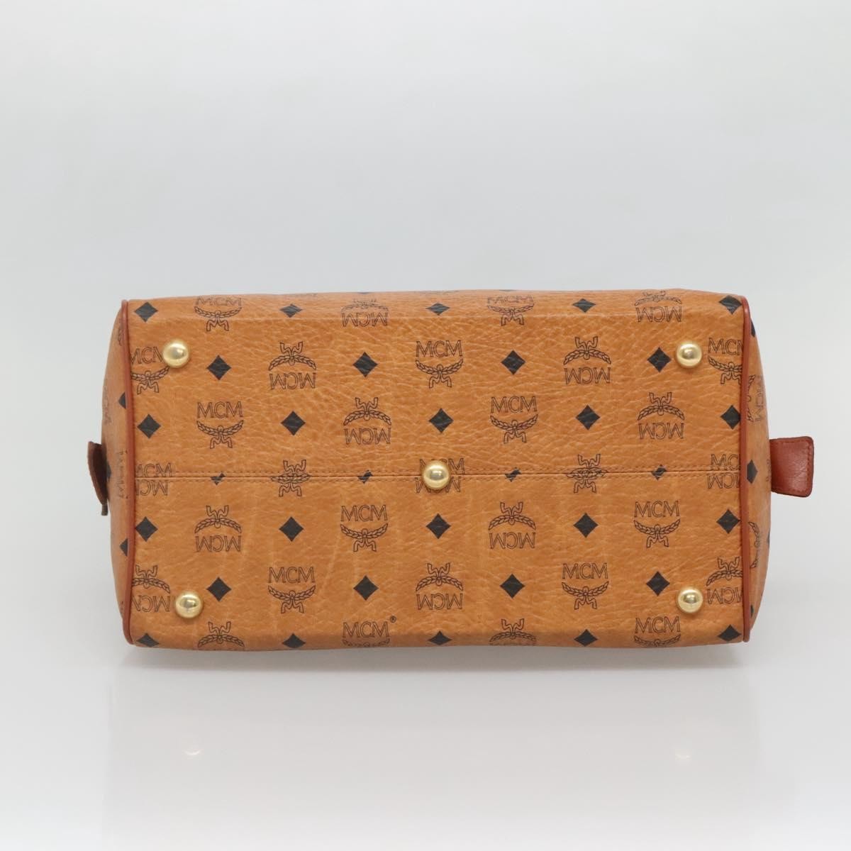 MCM Visetos Handbag Canvas and Leather, BROWN, PVC, Handbag
