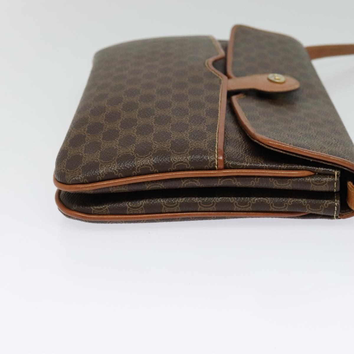 Celine Macadam Shoulder Bag PVC Leather, BROWN, CANVAS, Shoulder bag