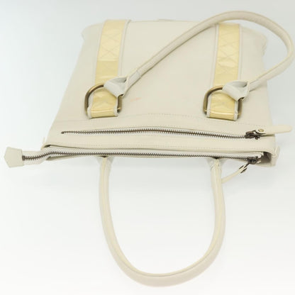 Burberry Vintage Tote Leather, WHITE, LEATHER, Tote bag