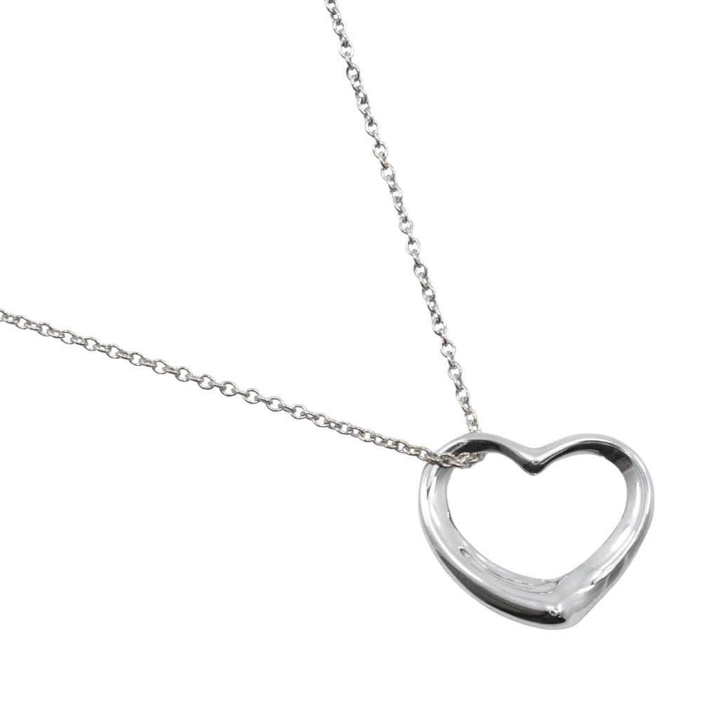 Tiffany & Co. Elsa Peretti Open Heart Pendant Necklace Sterling Silver, SILVER, SILVER, Necklace