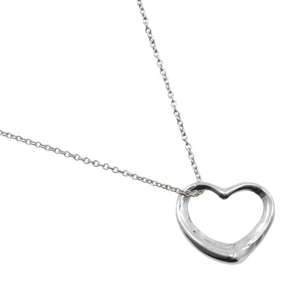 Tiffany & Co. Elsa Peretti Open Heart Pendant Necklace Sterling Silver, SILVER, SILVER, Necklace