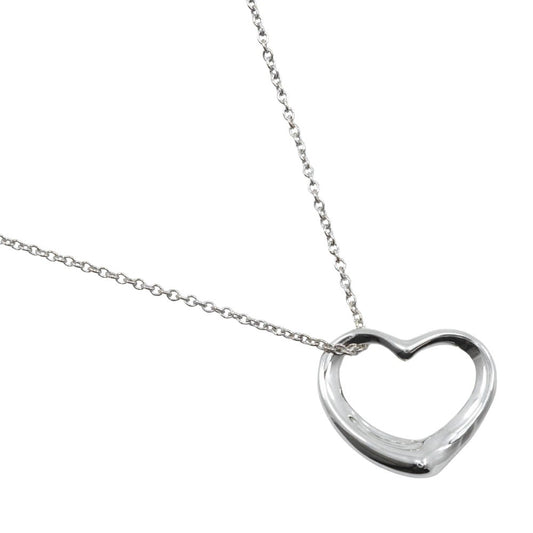 Tiffany & Co. Elsa Peretti Open Heart Pendant Necklace Sterling Silver, SILVER, SILVER, Necklace