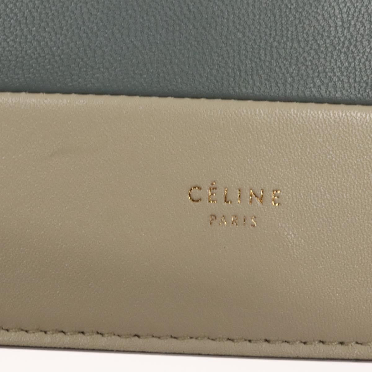 Celine Chain Shoulder Bag Leather, GRAY, LEATHER, Shoulder bag