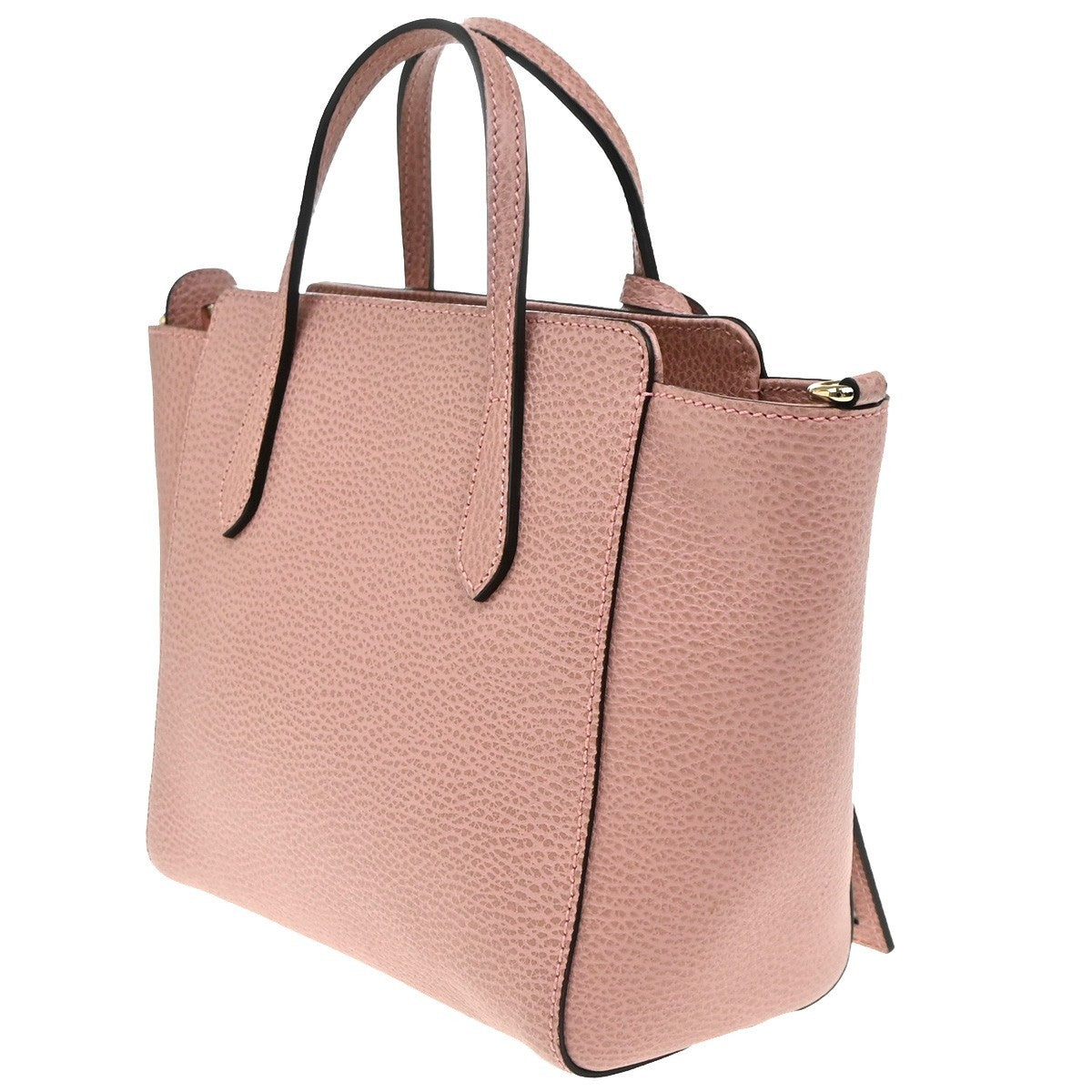 Gucci Swing Crossbody Bag Pebbled Leather, Pink, Leather, Handbag