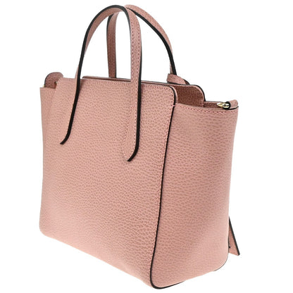 Gucci Swing Crossbody Bag Pebbled Leather, Pink, Leather, Handbag
