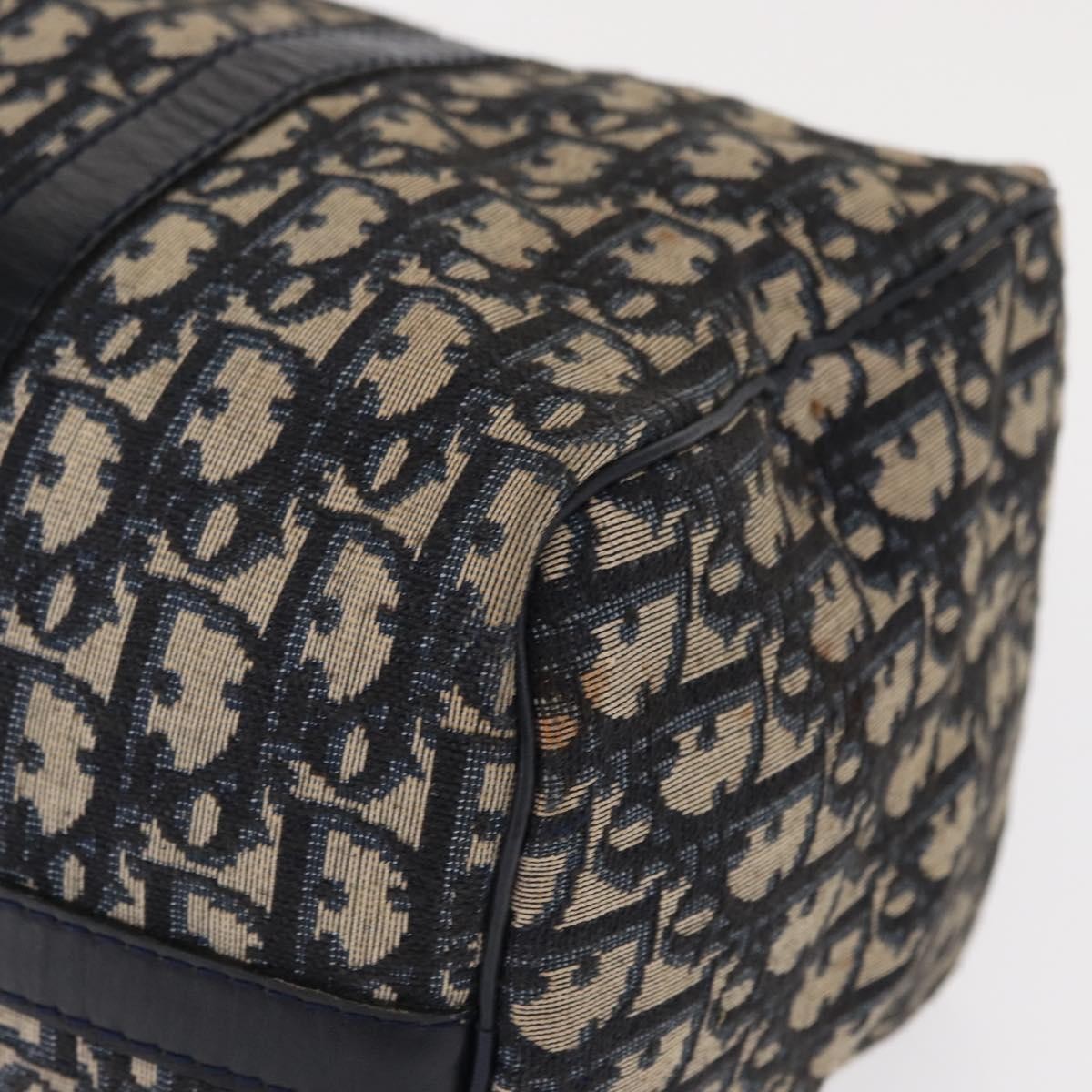 Christian Dior Vintage Trotter Boston Bag Canvas, NAVY, CANVAS, Travel bag