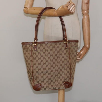 Gucci Vintage tote Leather, BEIGE, CANVAS, Tote bag