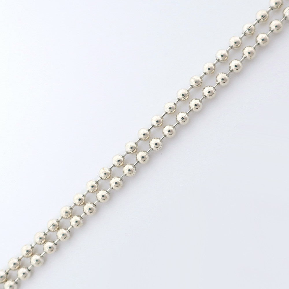 Gucci Logo Bar Double Ball Necklace Silver 925, SILVER, SILVER, Necklace