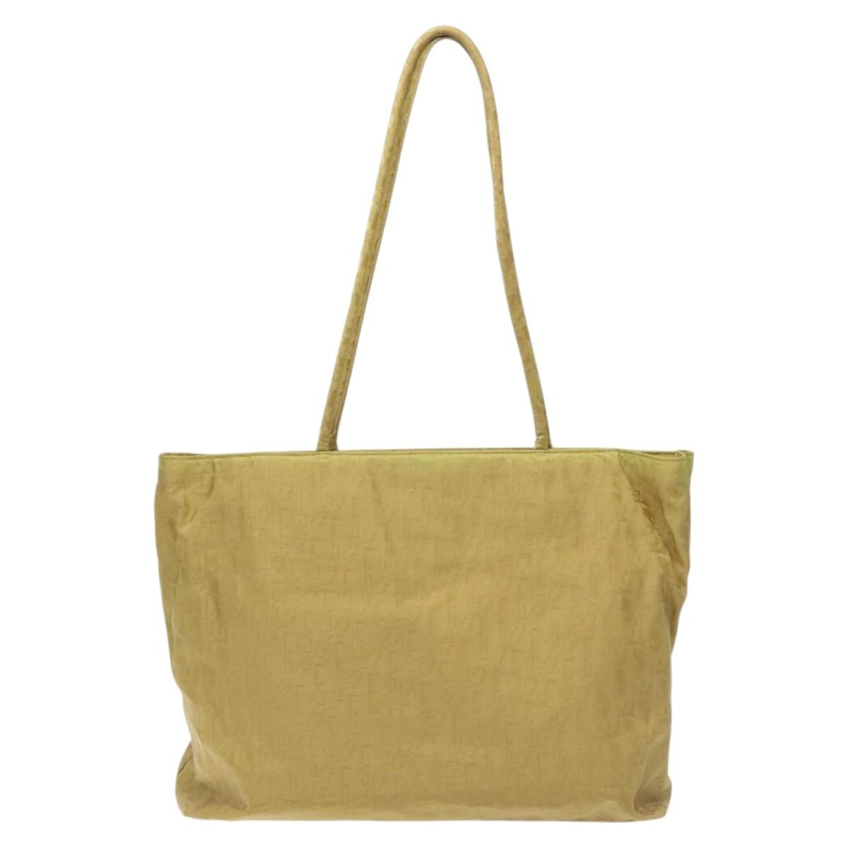 Christian Dior Vintage Trotter Open Tote Diorissimo Canvas, YELLOW, CANVAS, Tote bag