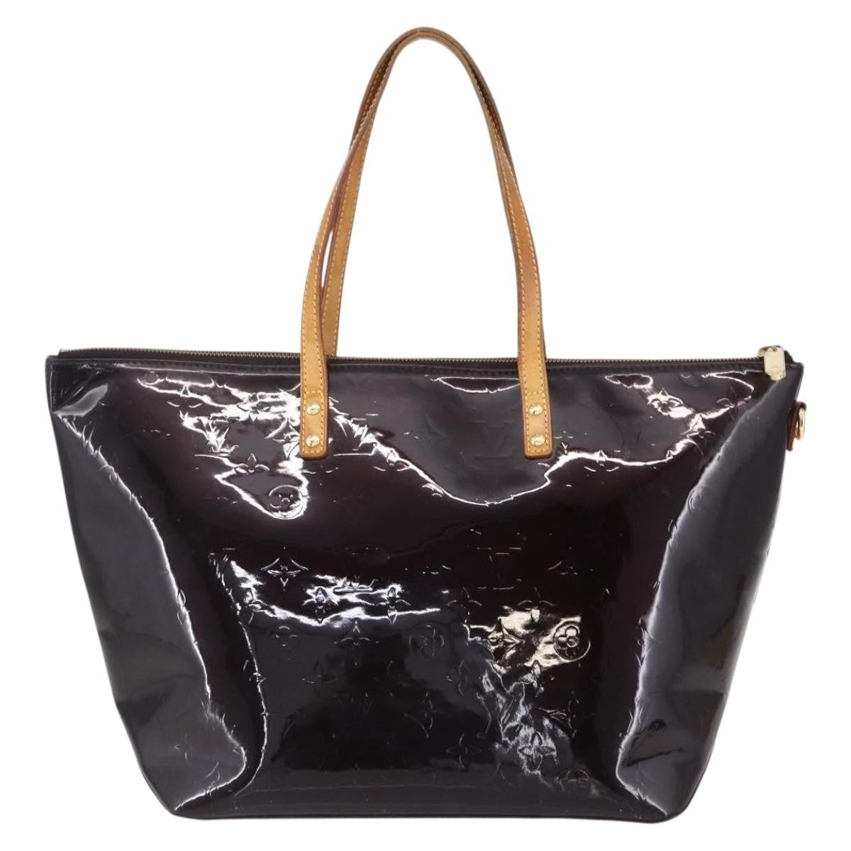 Louis Vuitton Bellevue Handbag Monogram Vernis, PURPLE, PATENT_LEATHER, Tote bag