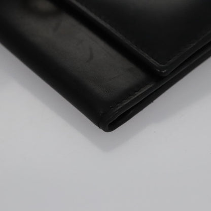 Salvatore Ferragamo Gancini Flap Wallet Leather, BLACK, LEATHER, Wallets