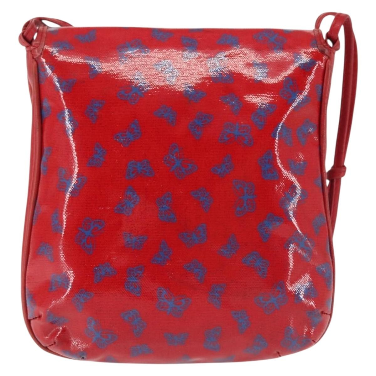 Bottega Veneta Butterfly shoulder bag PVC with Leather, RED, PVC, Shoulder bag