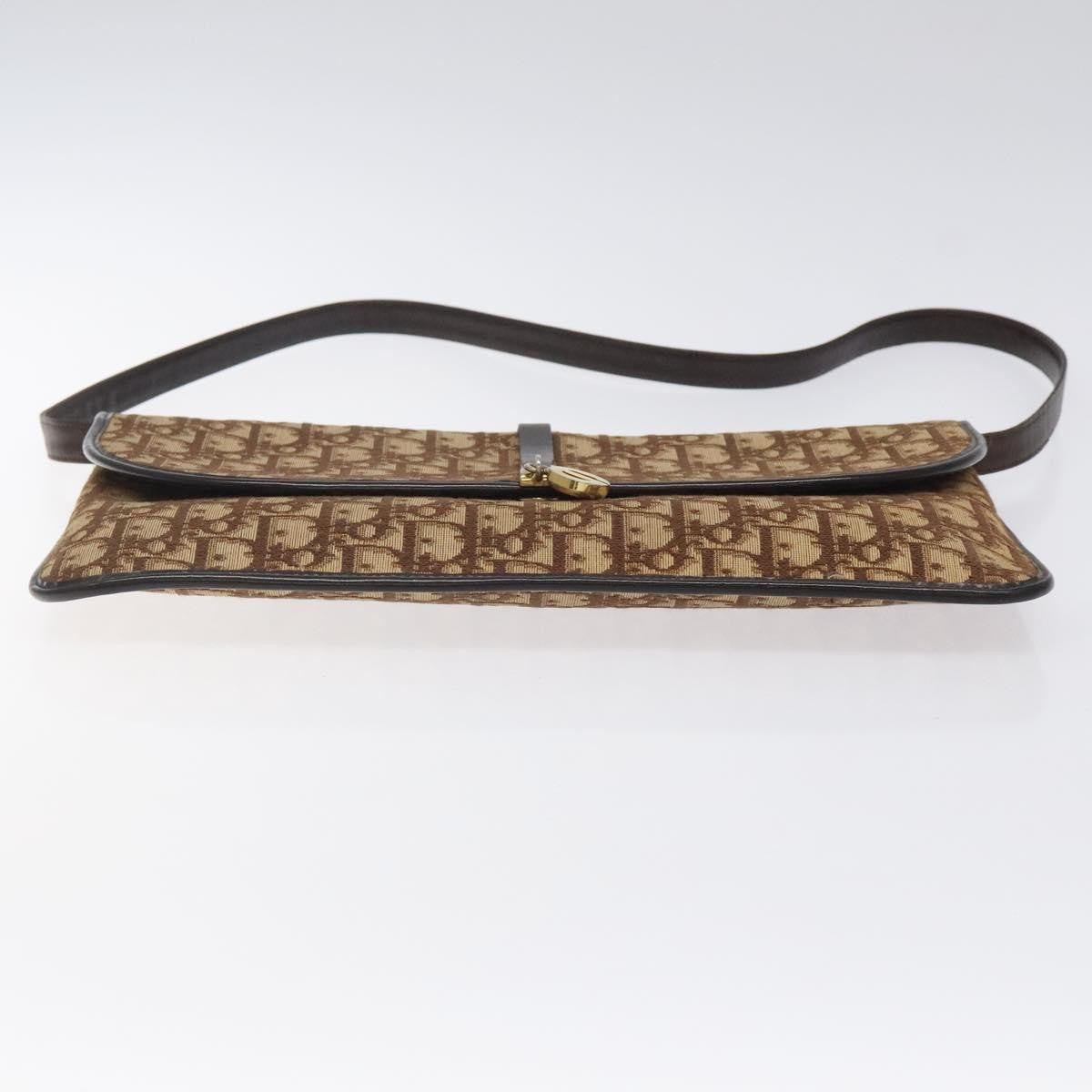 Christian Dior Vintage Trotter Shoulder Bag Canvas, BROWN, CANVAS, Shoulder bag