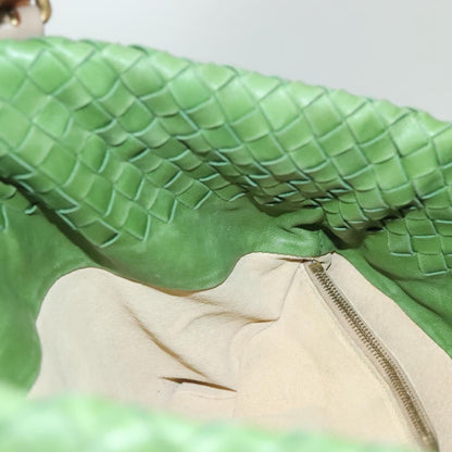 Bottega Veneta Intrecciato Leather, GREEN, LEATHER, Handbag