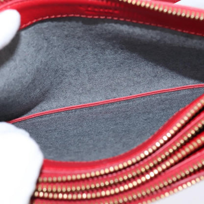 Celine Trio Crossbody Bag Leather, RED, LEATHER, Shoulder bag