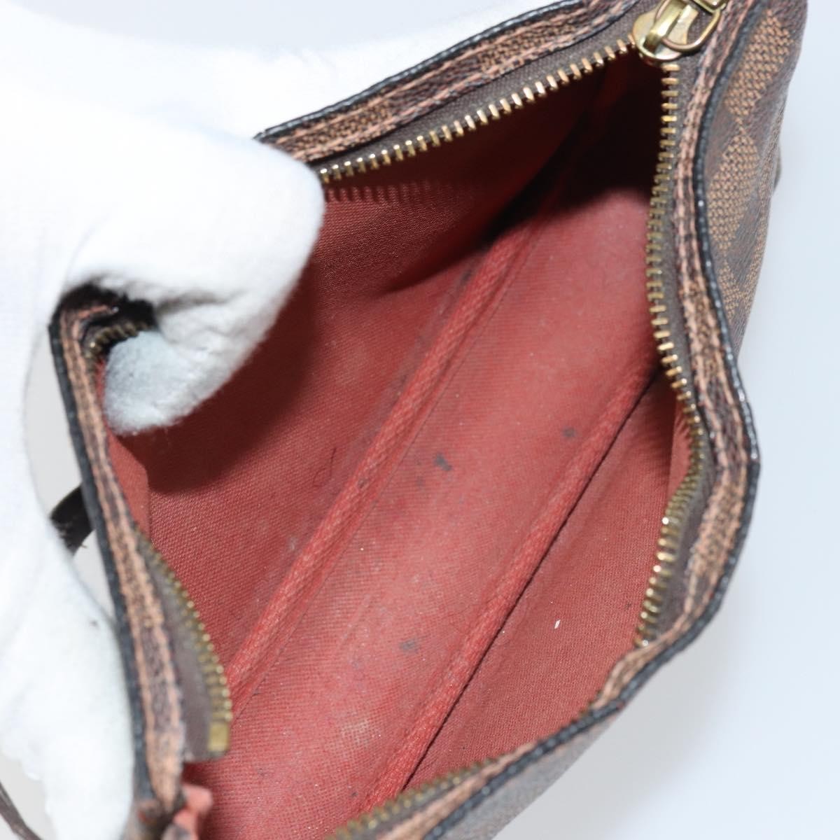 Louis Vuitton Navona Pochette Accessoires Damier, BROWN, CANVAS, Clutche & pouche