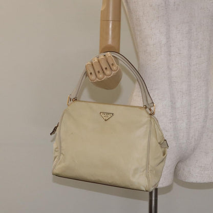 Prada Vintage Zip Handbag Tessuto, BEIGE, NYLON, Handbag