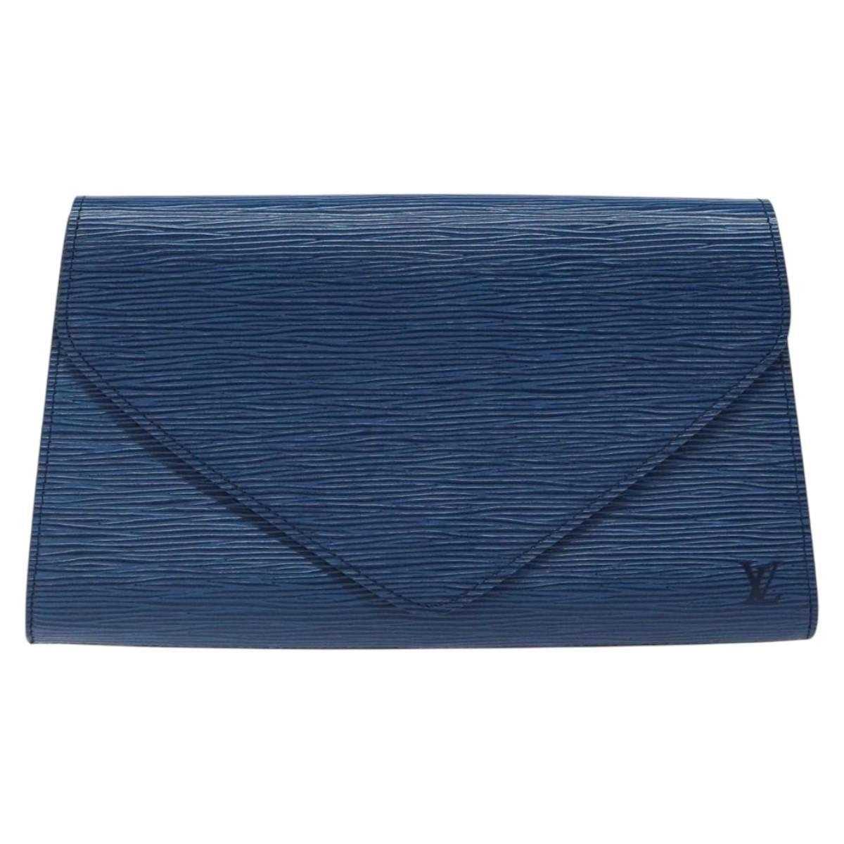 Louis Vuitton Art Deco Clutch Epi Leather, BLUE, LEATHER, Clutche & pouche