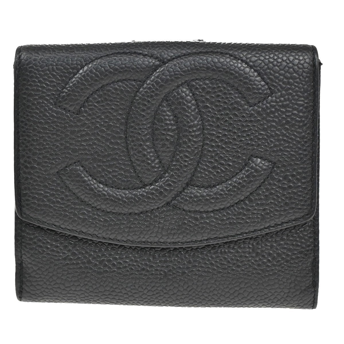 Chanel Timeless Trifold Wallet Leather, BLACK, LEATHER, Wallets