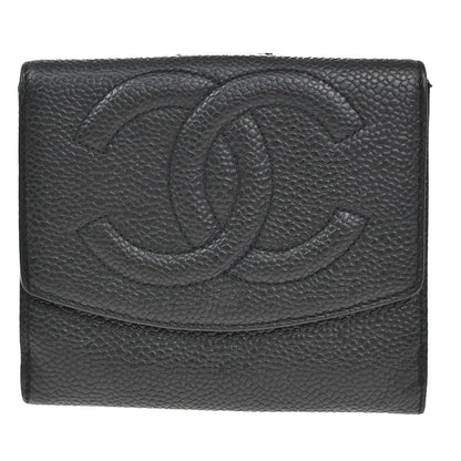 Chanel Timeless Trifold Wallet Leather, BLACK, LEATHER, Wallets