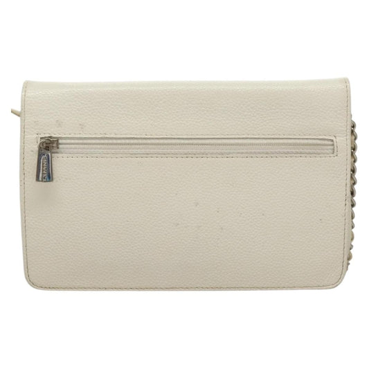 Chanel Vintage Timeless Wallet on Chain Caviar, WHITE, LEATHER, Clutche & pouche