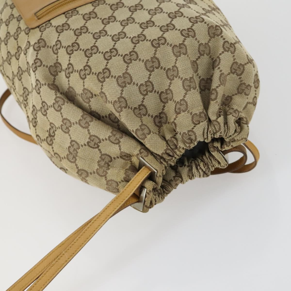 Gucci Drawstring Backpack GG Canvas, BEIGE, CANVAS, Backpack