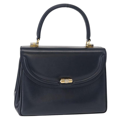 Gucci Vintage Handbag Leather, NAVY, LEATHER, Handbag