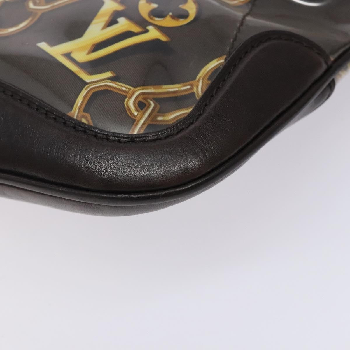 Louis Vuitton Charms Pochette PVC Over Printed Silk, BROWN, CANVAS, Clutche & pouche