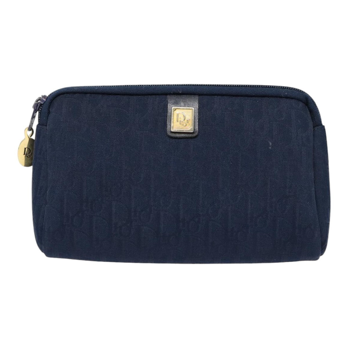 Christian Dior Vintage Trotter Pouch Diorissimo Canvas, NAVY, CANVAS, Clutche & pouche