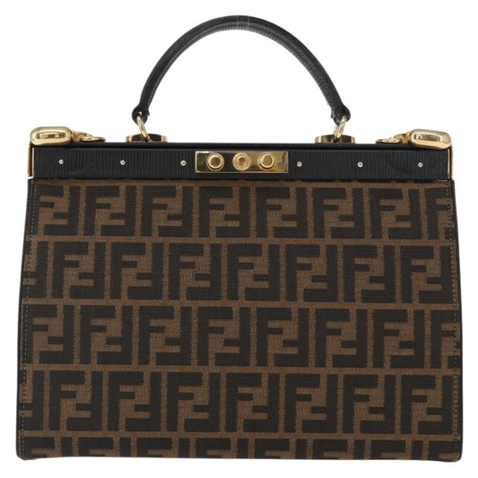 Fendi Vintage Zucca Handbag Zucca, BROWN, CANVAS, Handbag