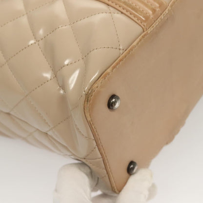 Chanel Quilted Boy Tote Quilted Aged Glazed Aged Calfskin, BEIGE, PATENT_LEATHER, Tote bag