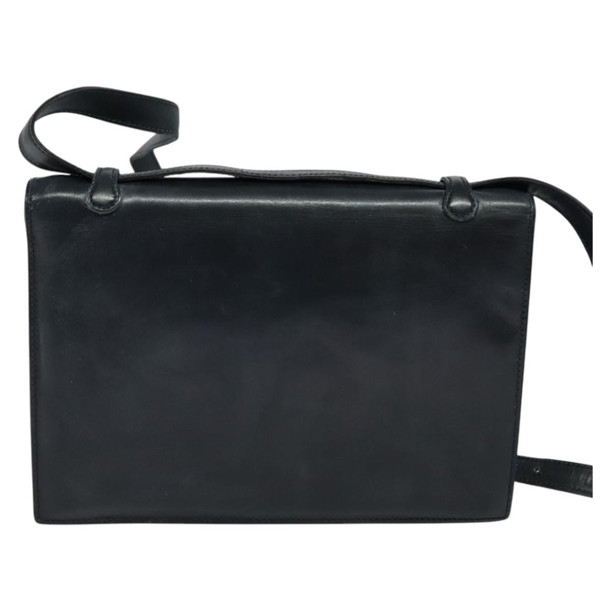 Celine Envelope Shoulder Bag Leather, NAVY, LEATHER, Shoulder bag