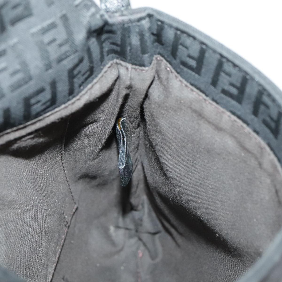 Fendi Mamma Baguette Shoulder Bag Canvas, BLACK, CANVAS, Shoulder bag