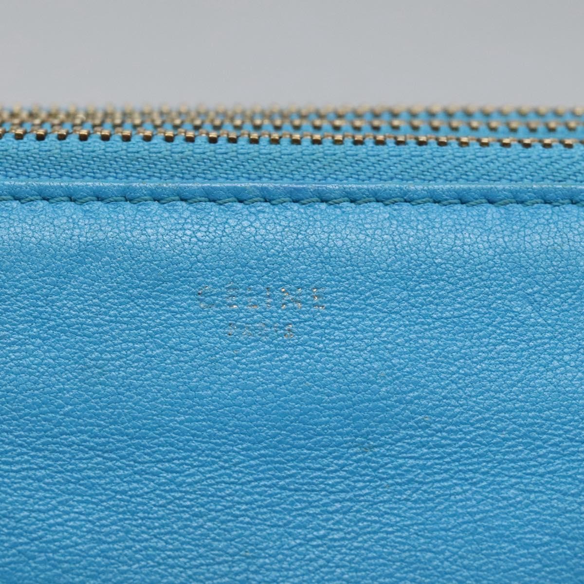 Celine Trio Crossbody Bag Leather, BLUE, LEATHER, Crossbody bag