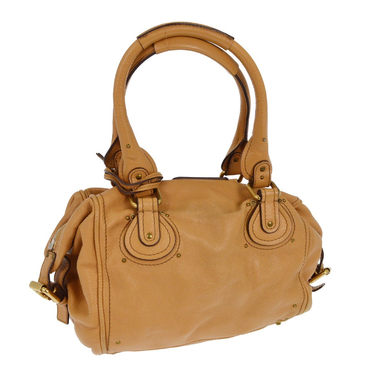Chloe Paddington Lock Handbag Leather, BEIGE, LEATHER, Handbag