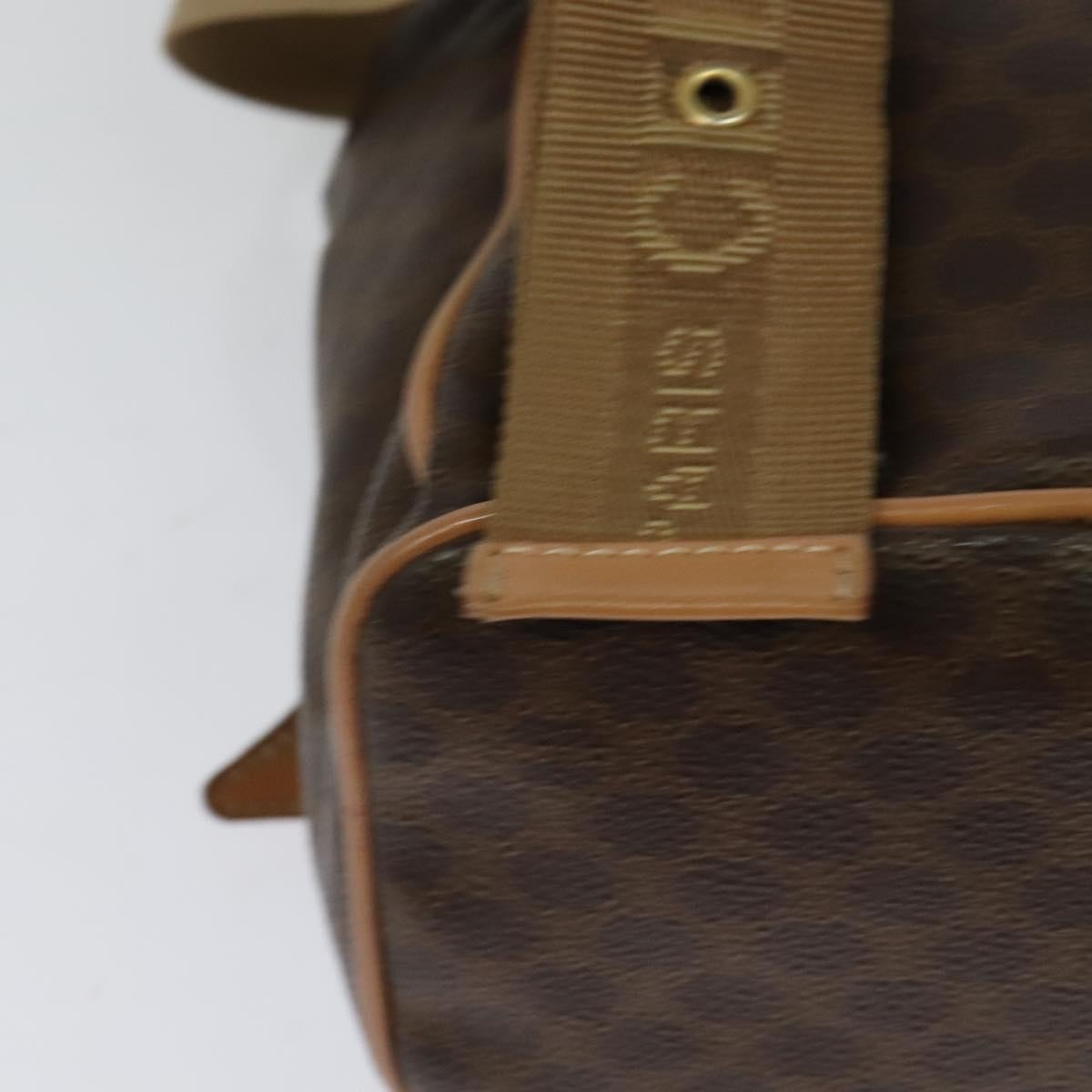 Celine Vintage Macadam Backpack Canvas and Leather, Brown, Canvas, Backpack