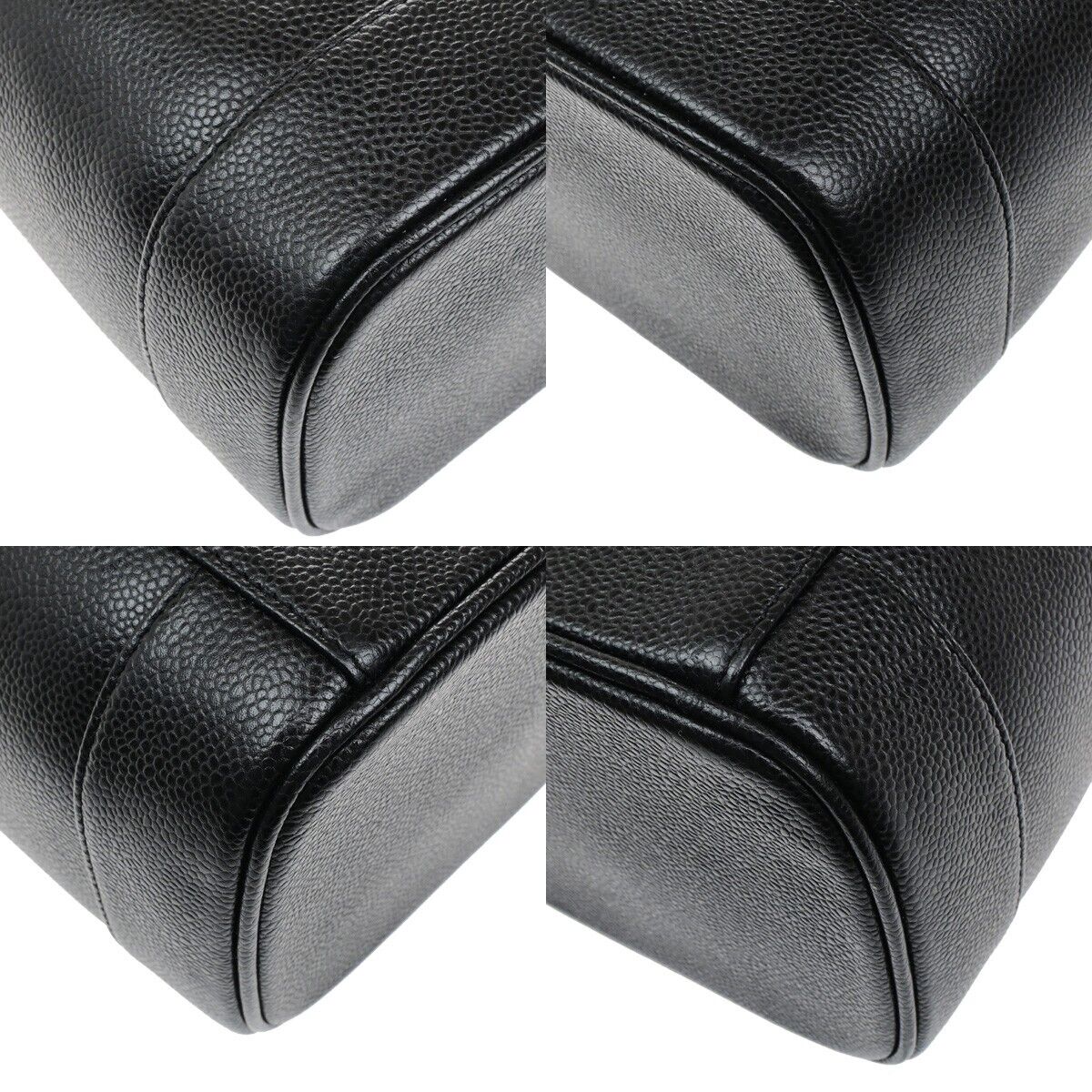 Chanel Vintage Timeless Cosmetic Case Caviar, BLACK, CALFSKIN, Handbag