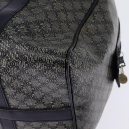 Celine Vintage Boston Bag Macadam Coated Canvas, NAVY, CANVAS, Handbag