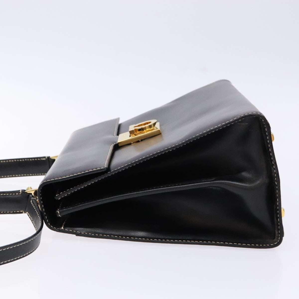 Salvatore Ferragamo Gancini Convertible Top Handle Bag Leather, BLACK, LEATHER, Handbag