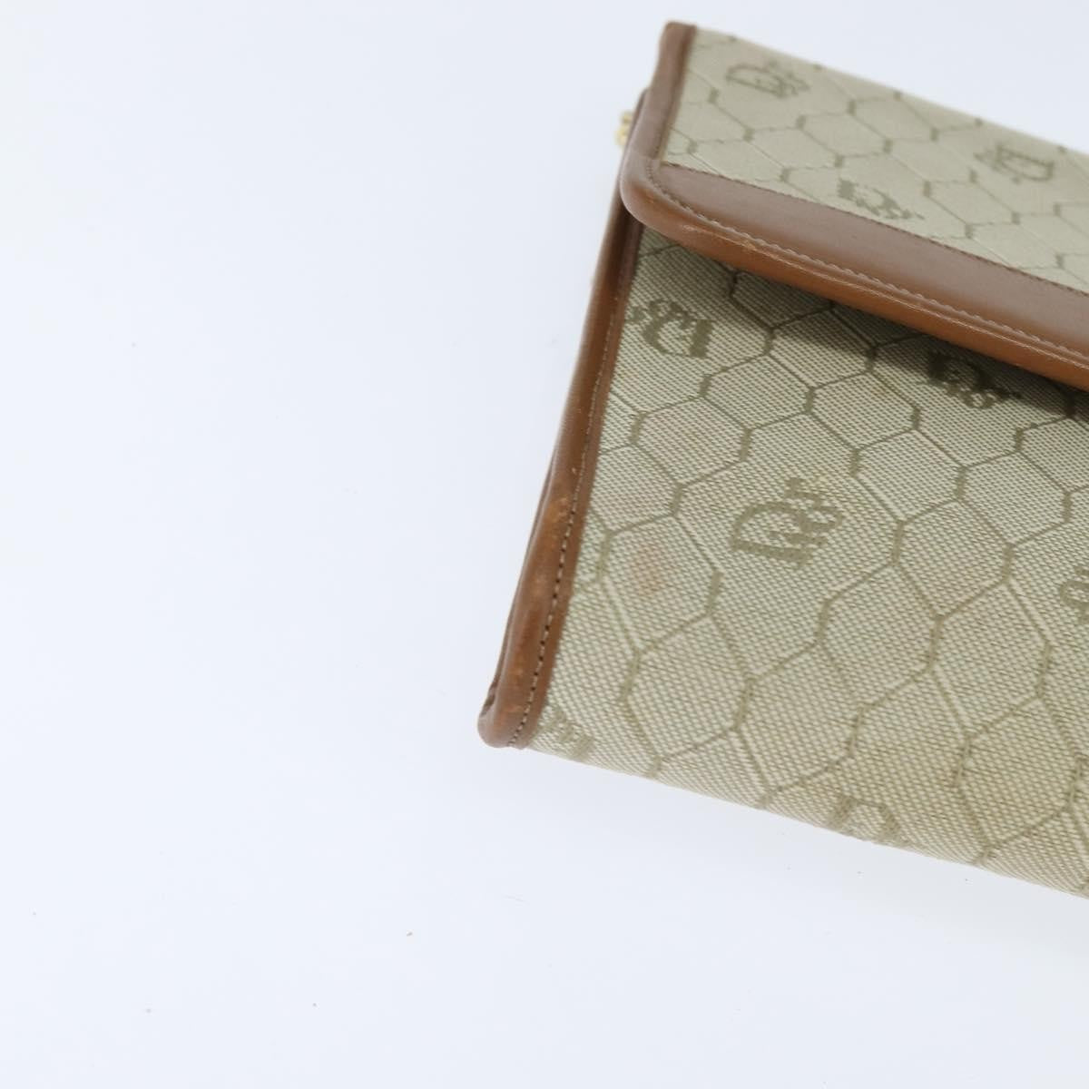 Christian Dior Vintage Honeycomb chain Canvas, BEIGE, CANVAS, Shoulder bag